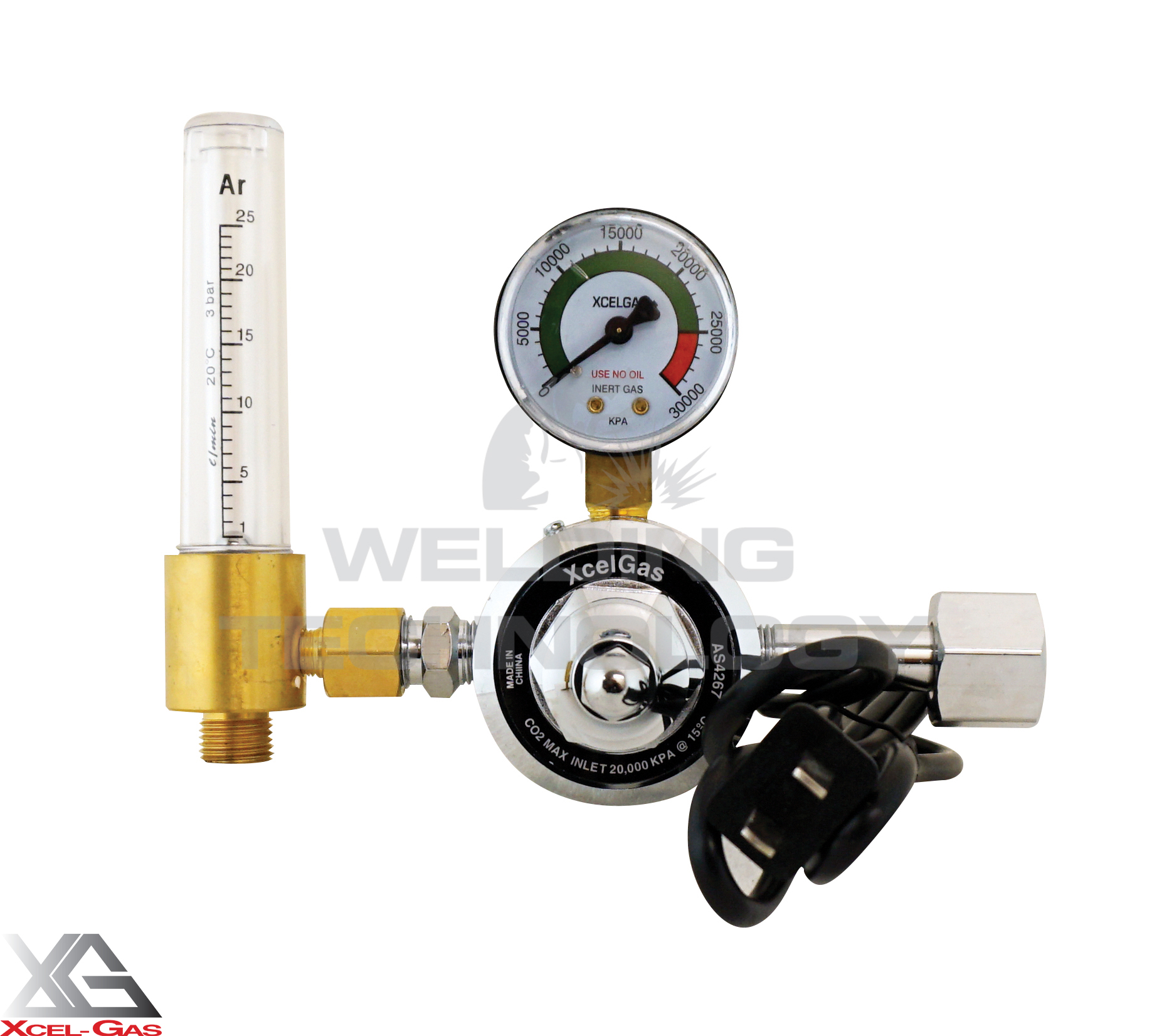Buy online Gas Regulator CO2 36Volt HEATED Flowmeter XcelArc Welding